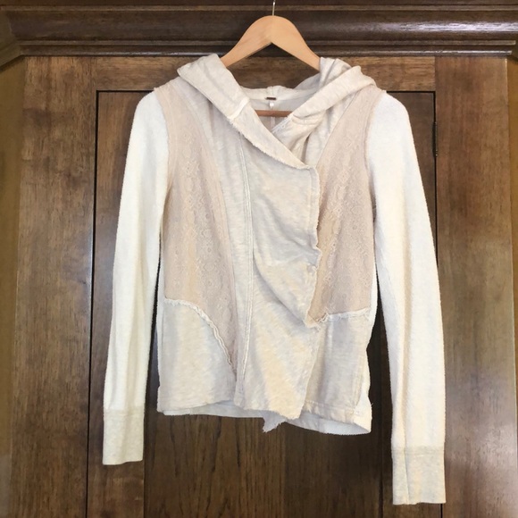 Free People Sweaters - Free People jacket with hood & lace detail